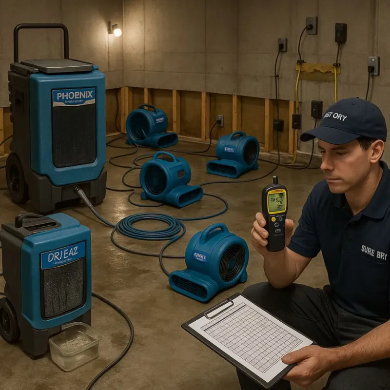 Structural Drying and Dehumidification process in Alloway, NJ